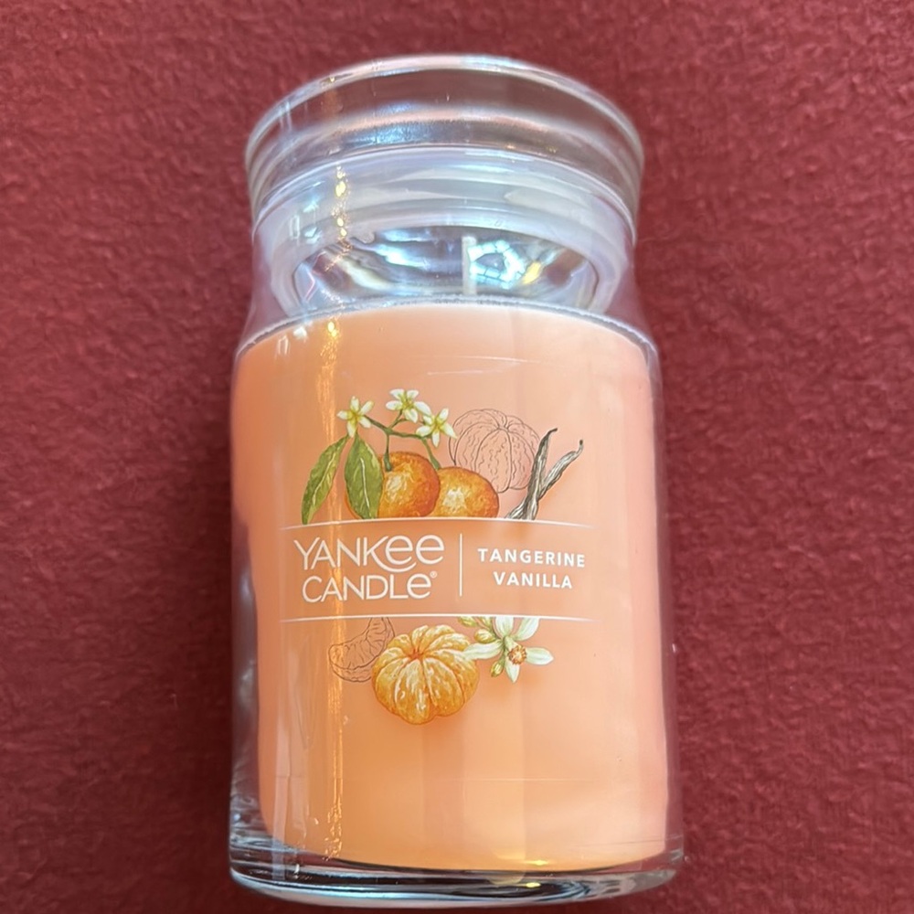 Brand New Yankee Candle Tangerine Vanilla Jar Candle - Orange